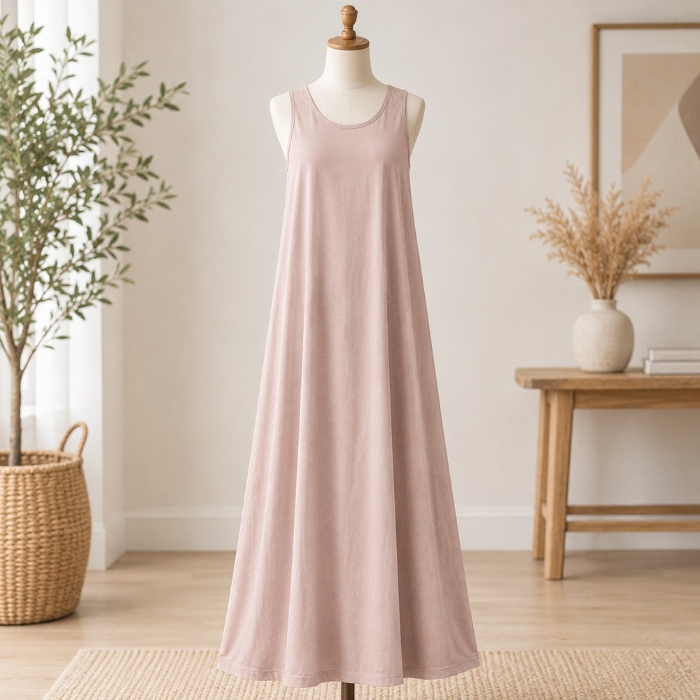 NEW Modern Soul Maxi Dress Small Blush Pink Sleeveless Built-in Bra Lounge